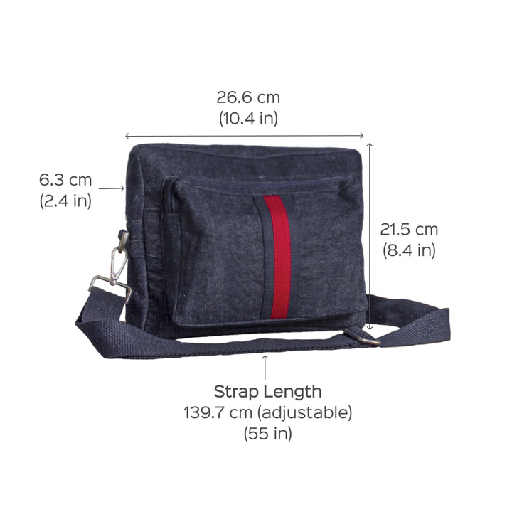 Handcrafted Upcycled Denim Crossbody Unisex Sling Bag