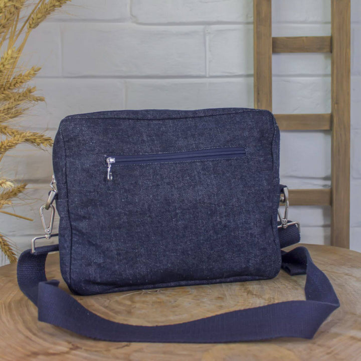 Handcrafted Upcycled Denim Crossbody Unisex Sling Bag