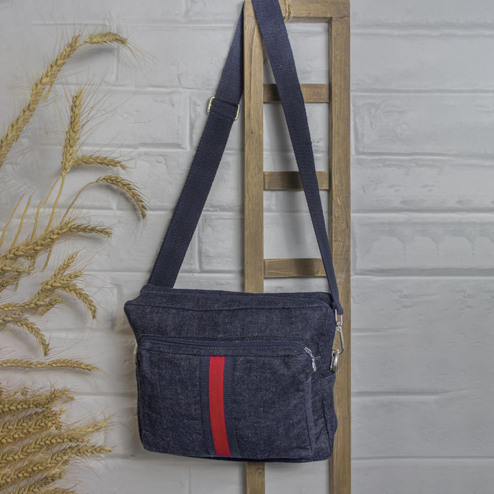 Handcrafted Upcycled Denim Crossbody Unisex Sling Bag