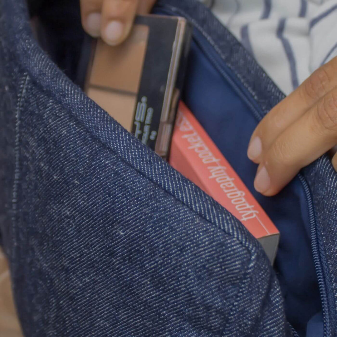 Handcrafted Upcycled Denim Crossbody Sling Bag For Women