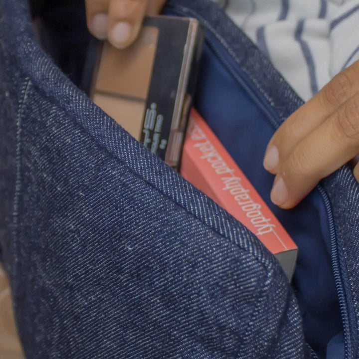 Handcrafted Upcycled Denim Crossbody Sling Bag For Women