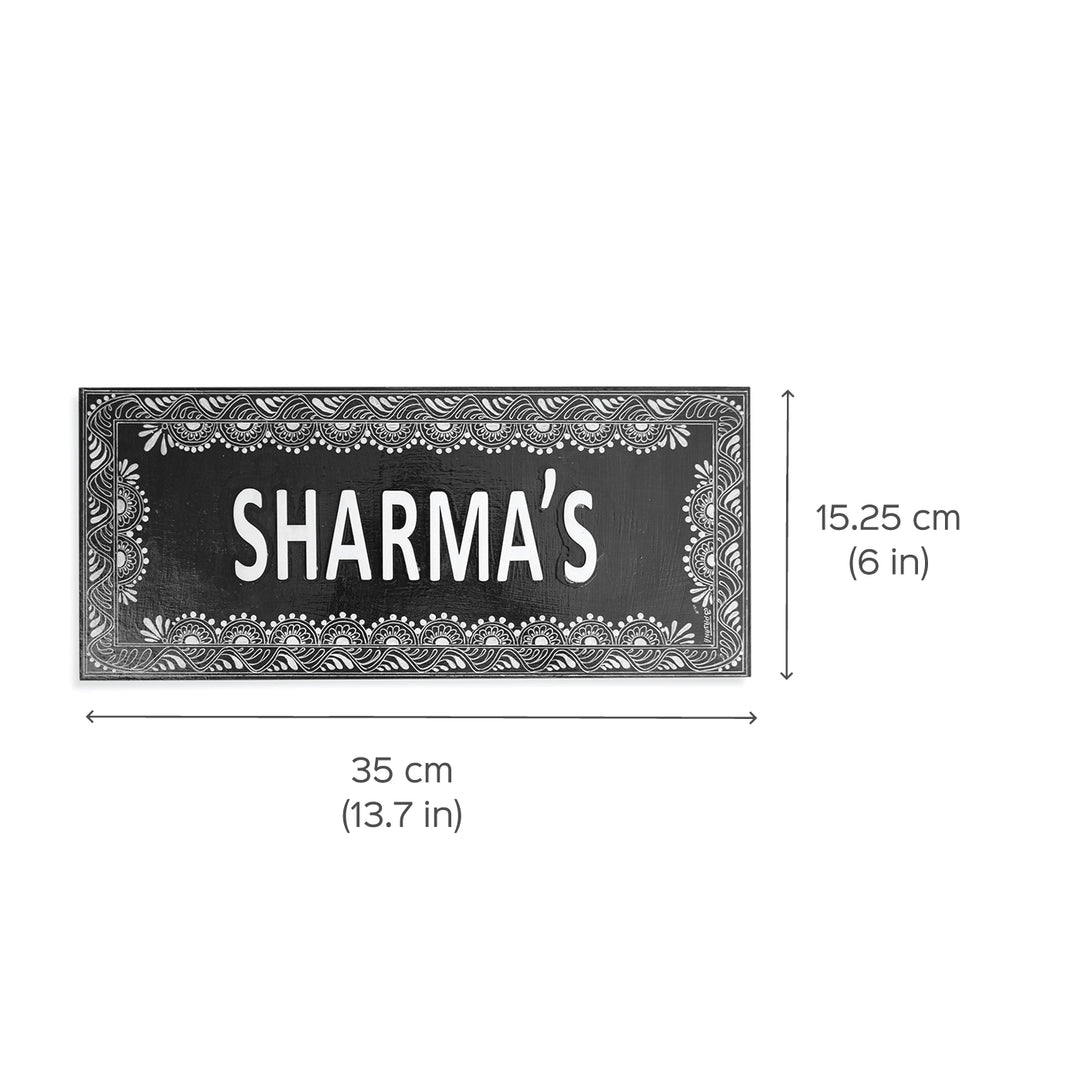 Handcrafted Personalized Aipan Art Wooden Name Plate