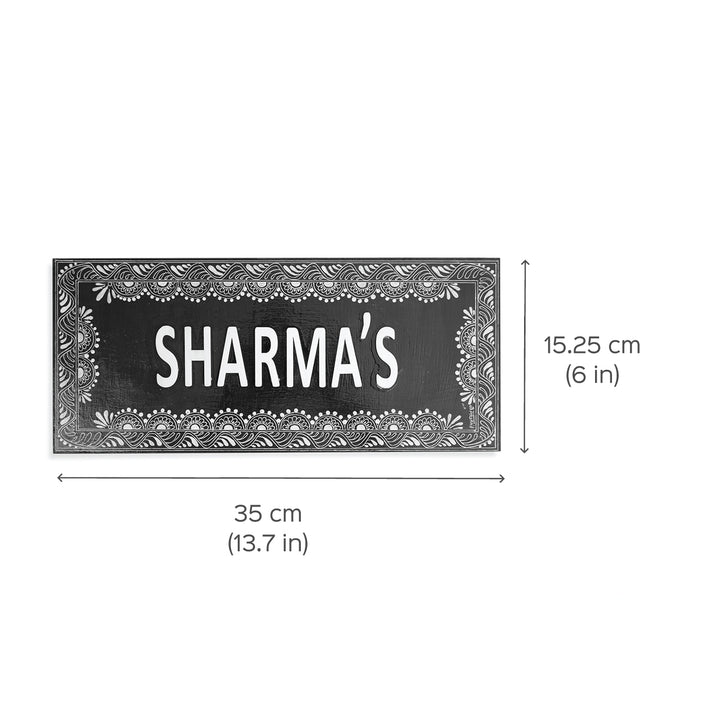 Handcrafted Personalized Aipan Art Wooden Name Plate