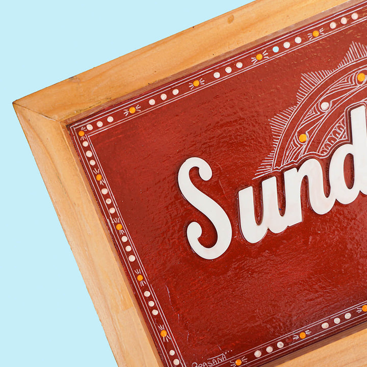 Handcrafted Personalized Aipan Art Name Plate With Wooden Frame