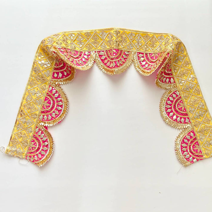 Handmade Gota Patti Yellow & Pink Round Toran