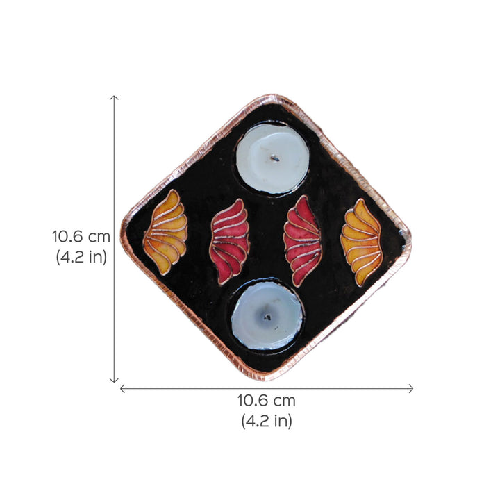 Copper Enamel Tealight Holders I Set of 2