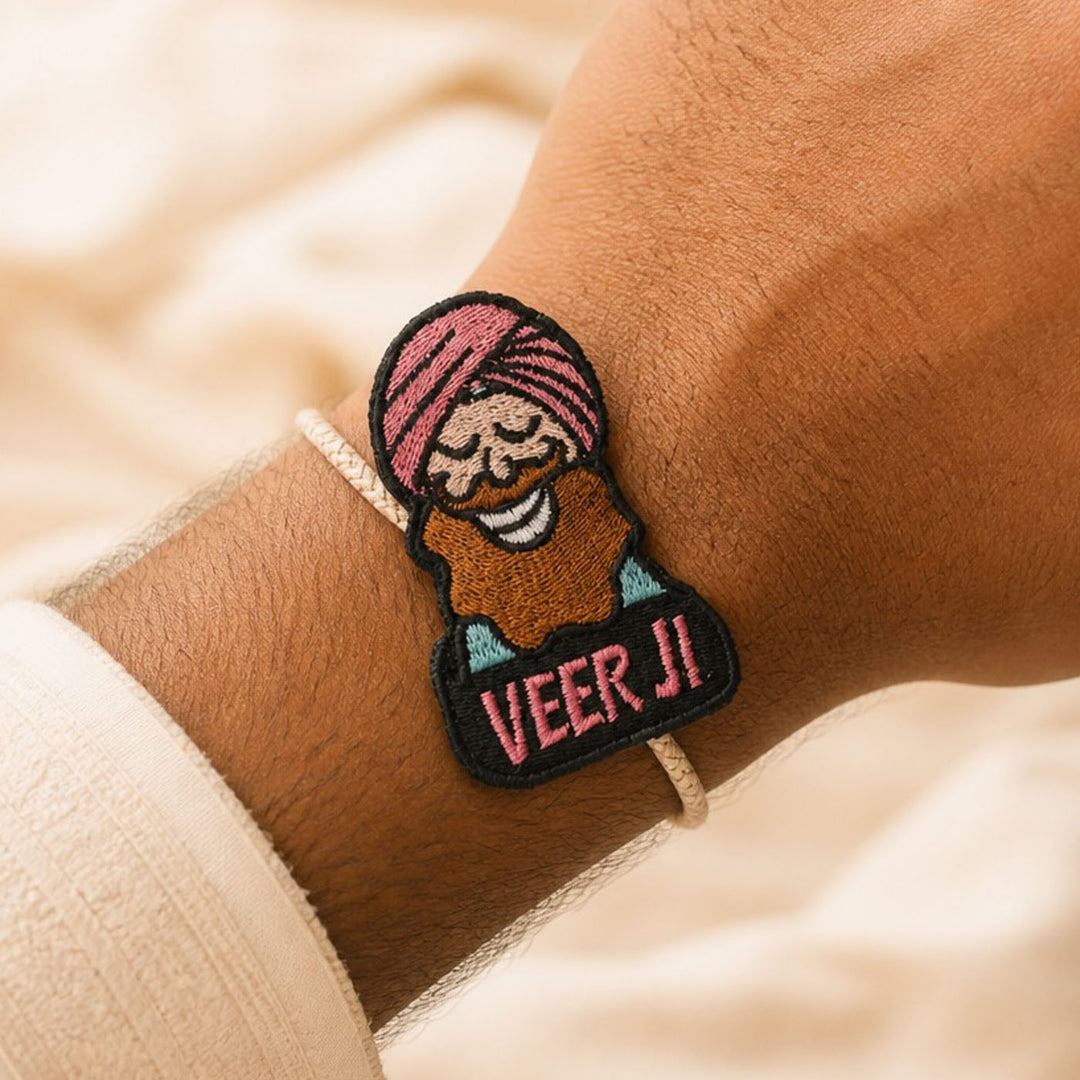 Handmade Punjabi Veer Ji Felt Rakhi For Brother