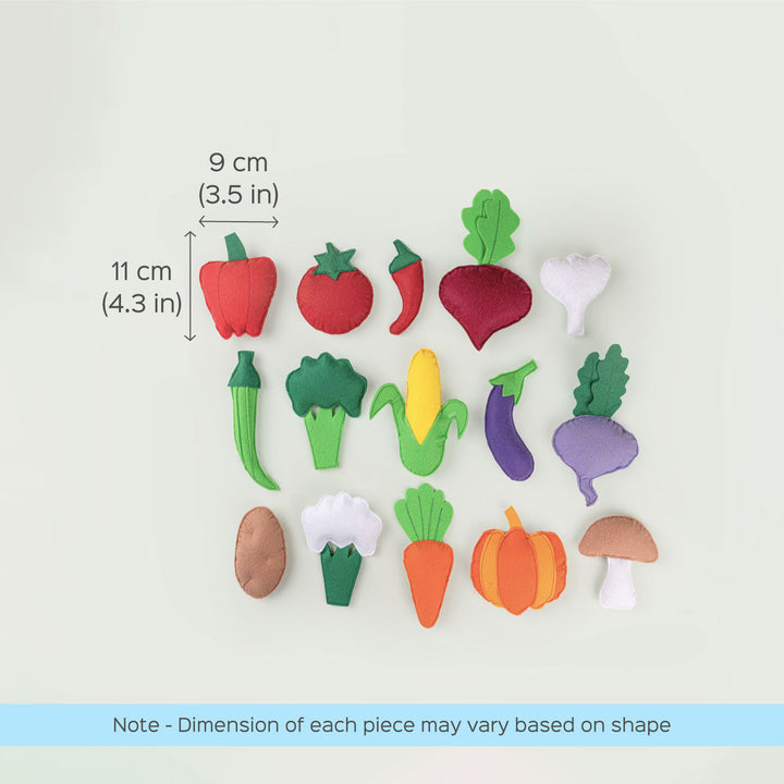 Handcrafted Vegetable Themed Playset - Set of 15