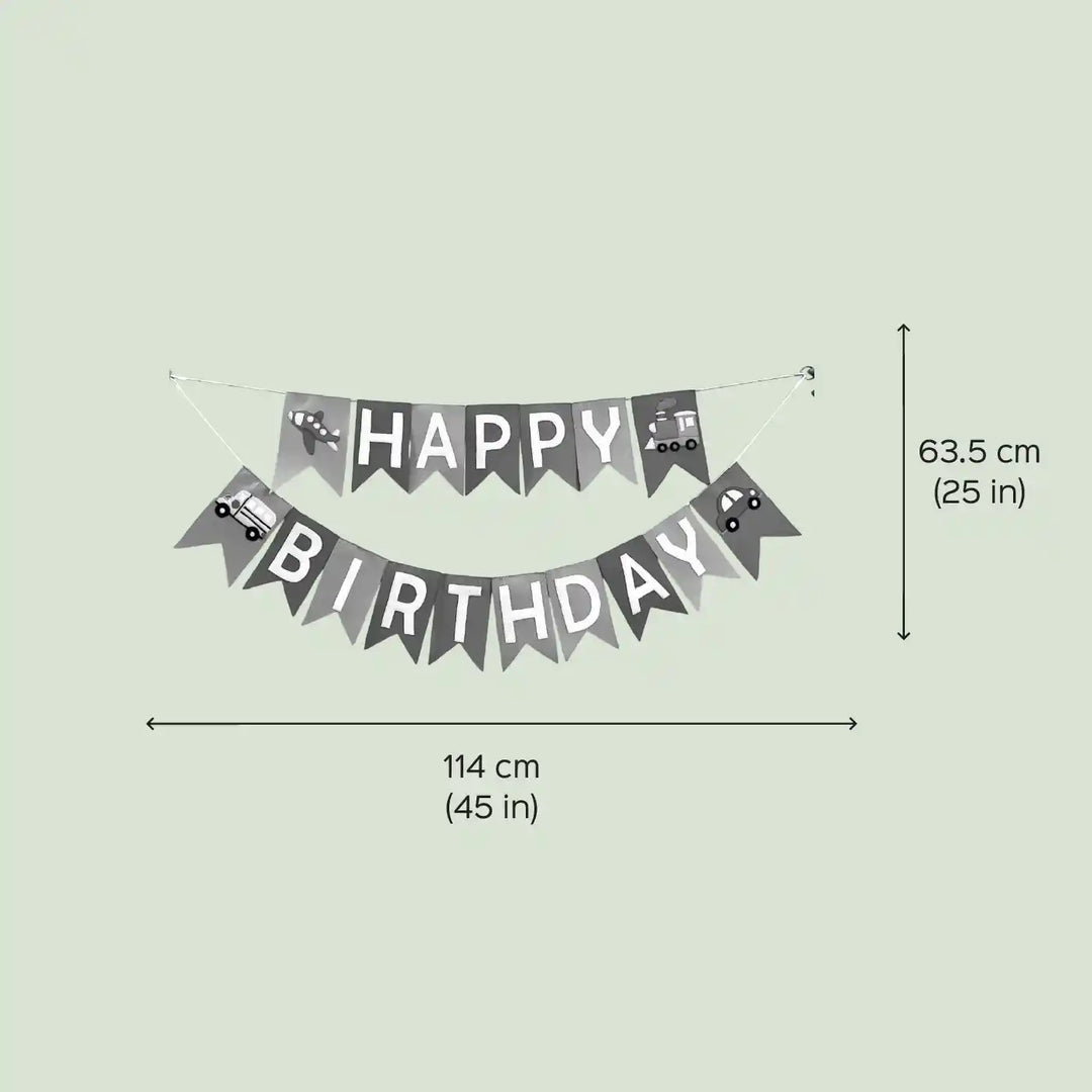 Handmade Vehicle Theme Felt Happy Birthday Bunting