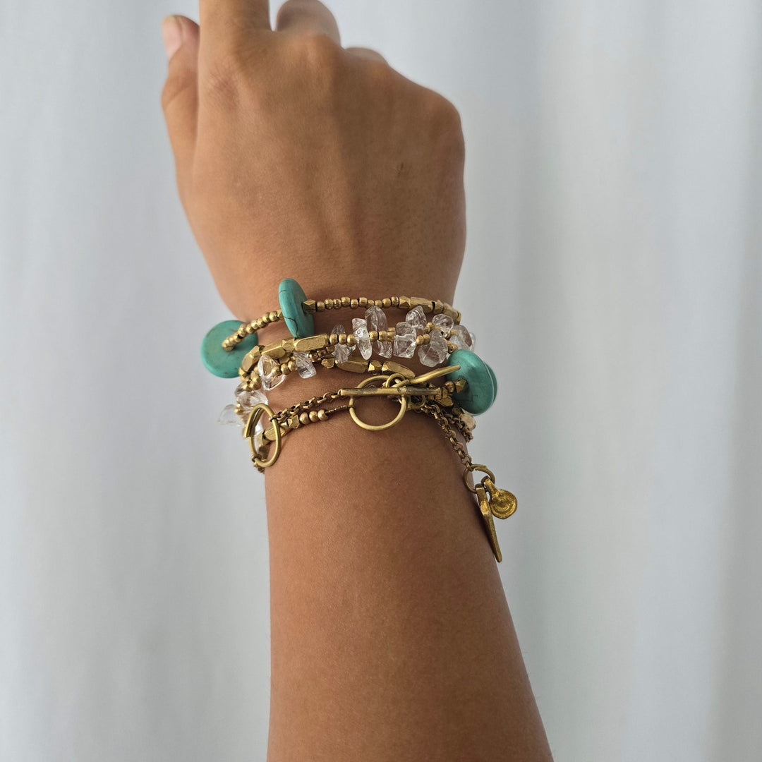 Handmade Versa Boho Detachable Charm Strand Brass Necklace