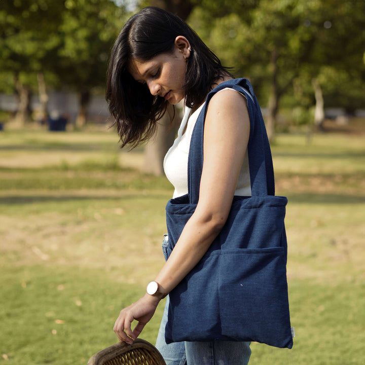 Handmade Minimalist Corduroy Day Tote