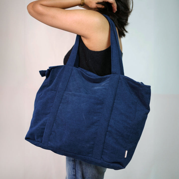 Handmade Minimalist Corduroy Shoppers Tote Bag