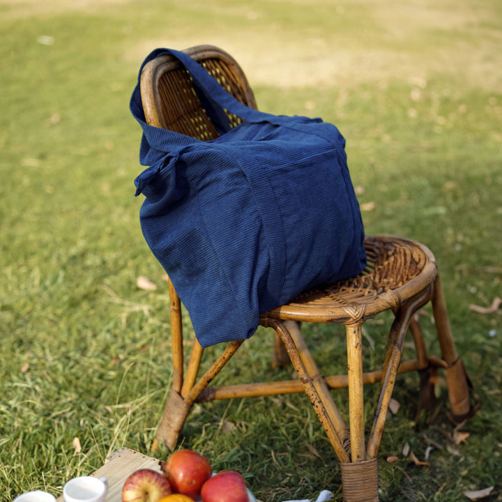 Handmade Minimalist Corduroy Shoppers Tote Bag