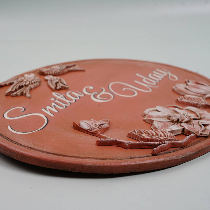 Handpainted Baroque Wood & Resin Personalized Nameplate