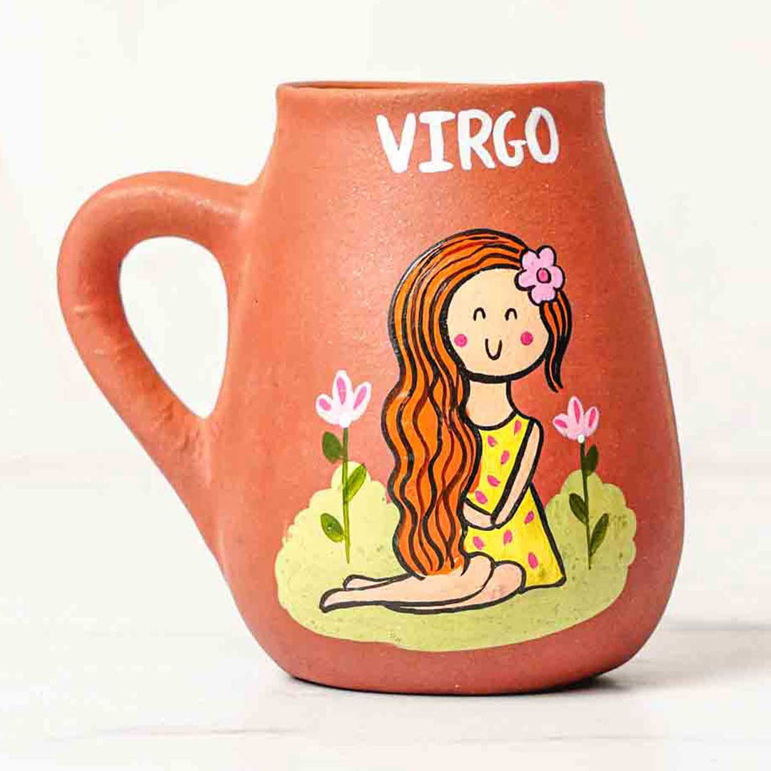 Personalized Hand-painted Virgo Zodiac Sign Terracotta Mug