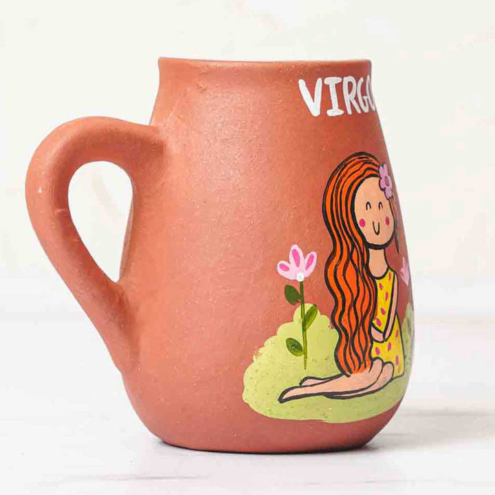 Personalized Hand-painted Virgo Zodiac Sign Terracotta Mug