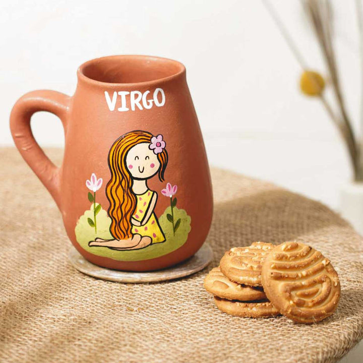 Personalized Hand-painted Virgo Zodiac Sign Terracotta Mug