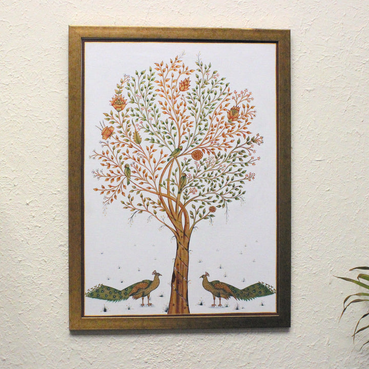 30 x 18 Inch | Life of Tree | Framed Hand Painted Wall Painting