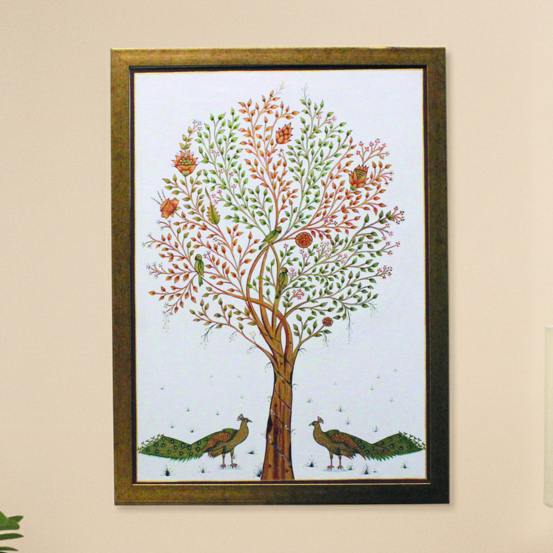 30 x 18 Inch | Life of Tree | Framed Hand Painted Wall Painting