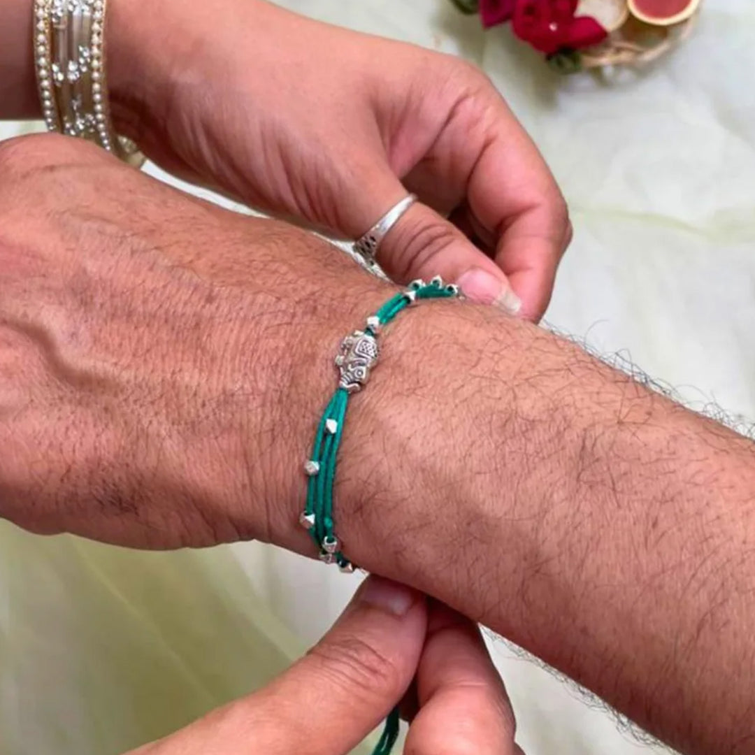 Handmade Gajraj Elephant Rakhi With Roli Chawal For Bhaiya