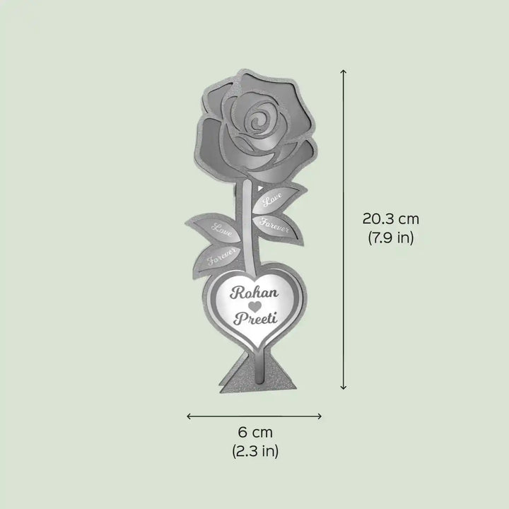 Personalized Rose Theme Led Wooden Table Lamp