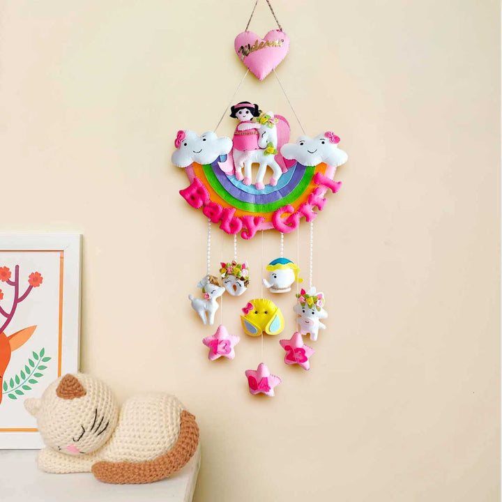 Personalized Baby Girl Theme Felt Kids Name Plate