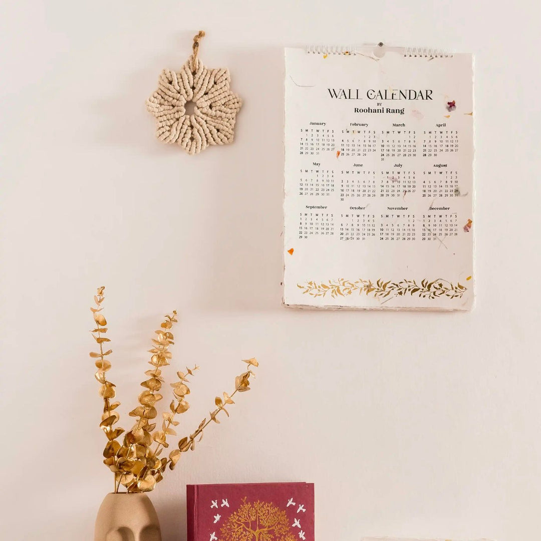 2024 Sustainable Pressed Flower Annual Wall Calendar