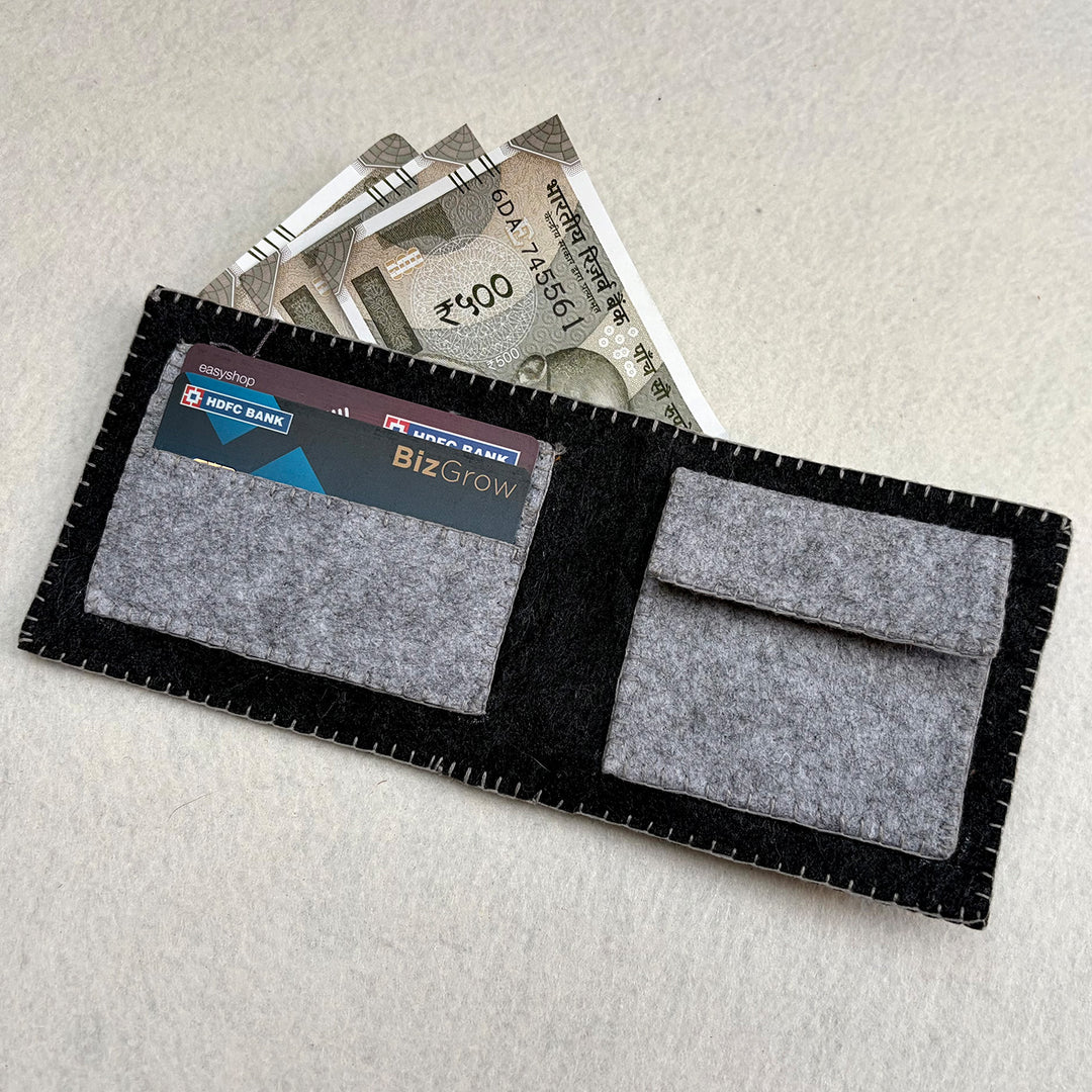 Handmade Travel Batua Wallet | Dark Grey