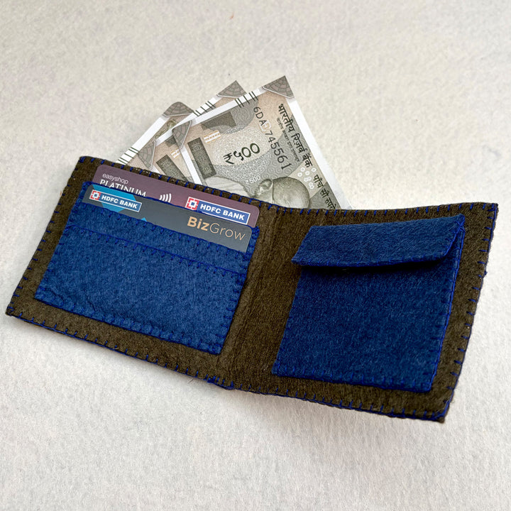 Handmade Travel Currency Sign Wallet | Green