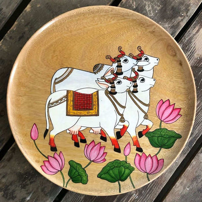 Handpainted Mango Wood Wall Plate