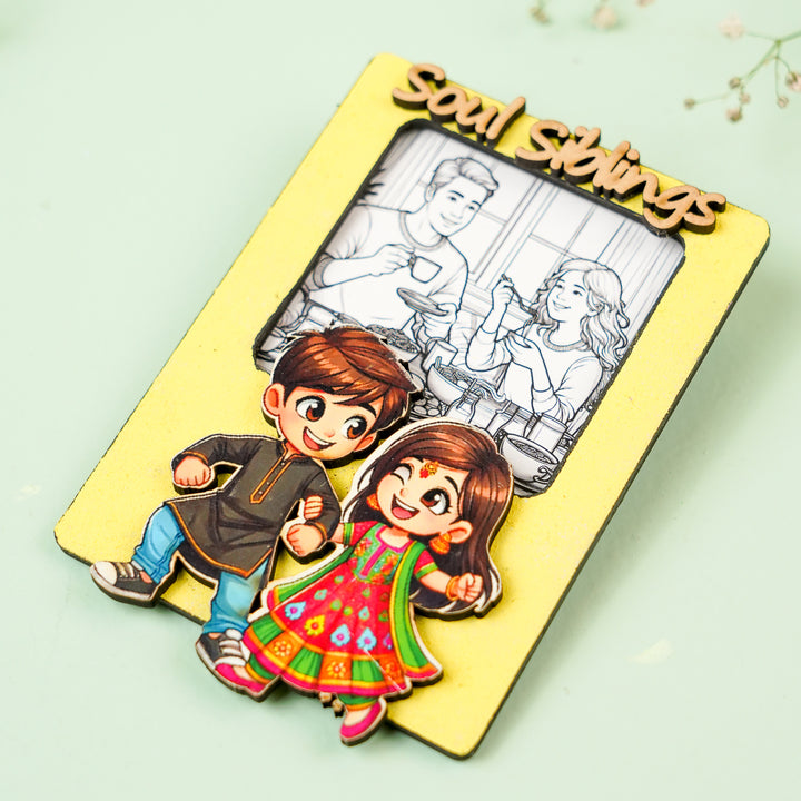 Photo Personalized Brother - Sister Mdf Wood Bookmark / Magnet