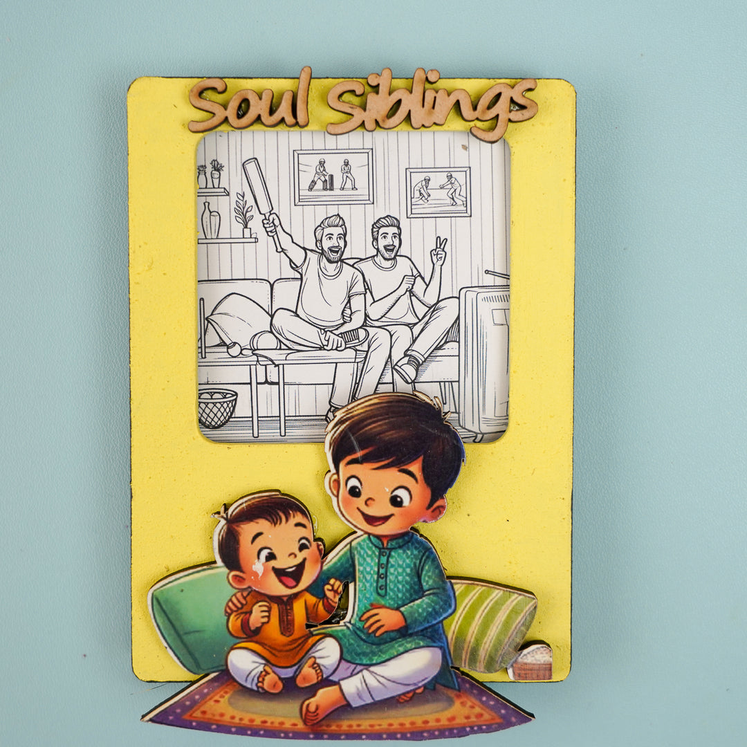 Photo Personalized Brother Duo Mdf Wood Bookmark / Magnet