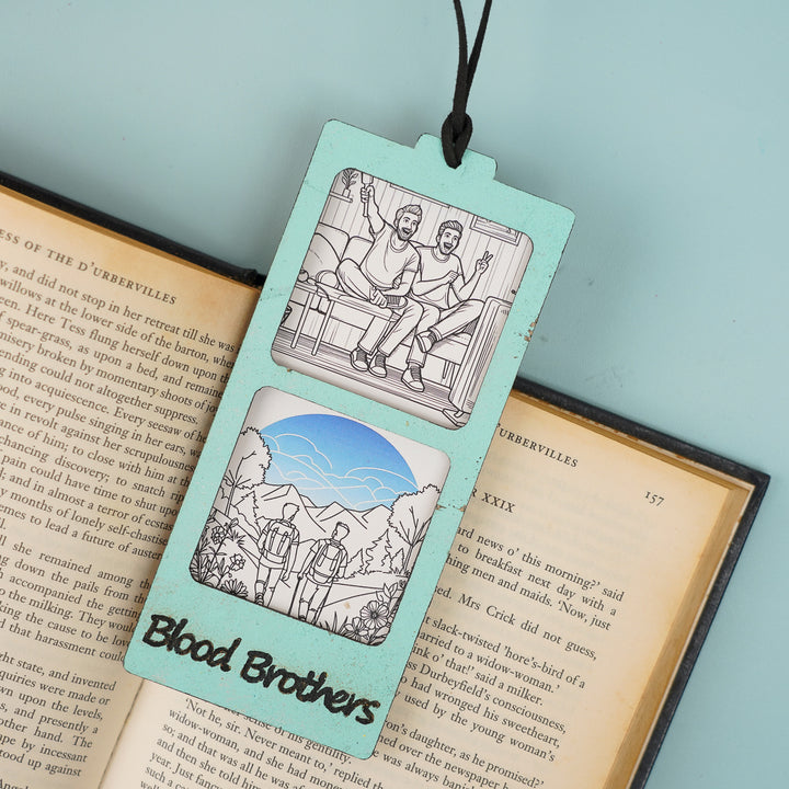 Photo Personalized "Blood Brothers" Mdf Wood Bookmark / Magnet For Brother