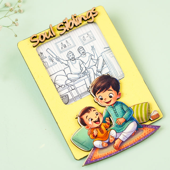 Photo Personalized Brother Duo Mdf Wood Bookmark / Magnet