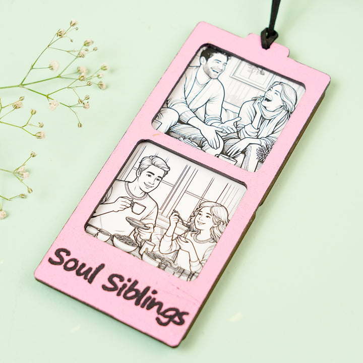 Photo Personalized "Soul Sibling" Mdf Wood Bookmark / Magnet For Siblings