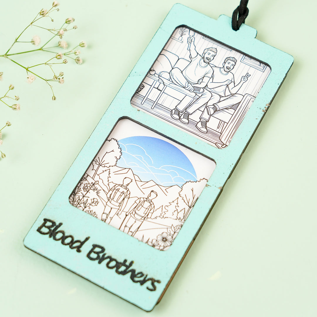 Photo Personalized "Blood Brothers" Mdf Wood Bookmark / Magnet For Brother