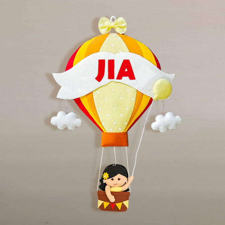 Hand-stitched Hot Air Balloon Felt Nameplate - Zwende