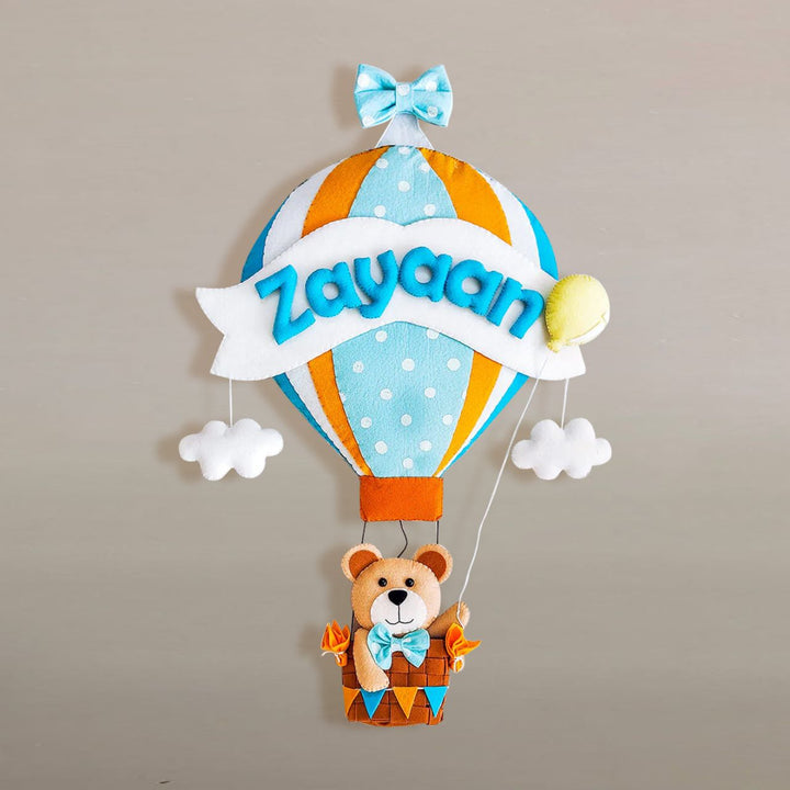 Hand-stitched Hot Air Balloon Felt Nameplate