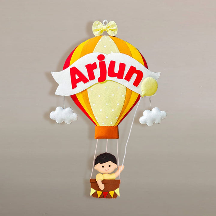 Hand-stitched Hot Air Balloon Felt Nameplate