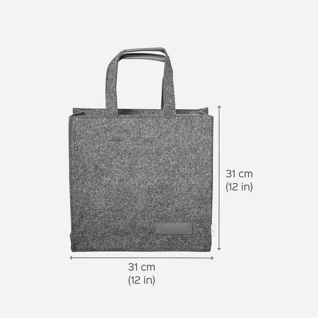 Eco-felt & Vegan Leather Carry Bag with Zipper