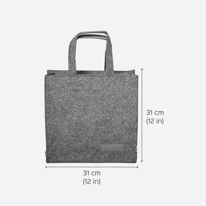 Eco-felt & Vegan Leather Carry Bag with Zipper