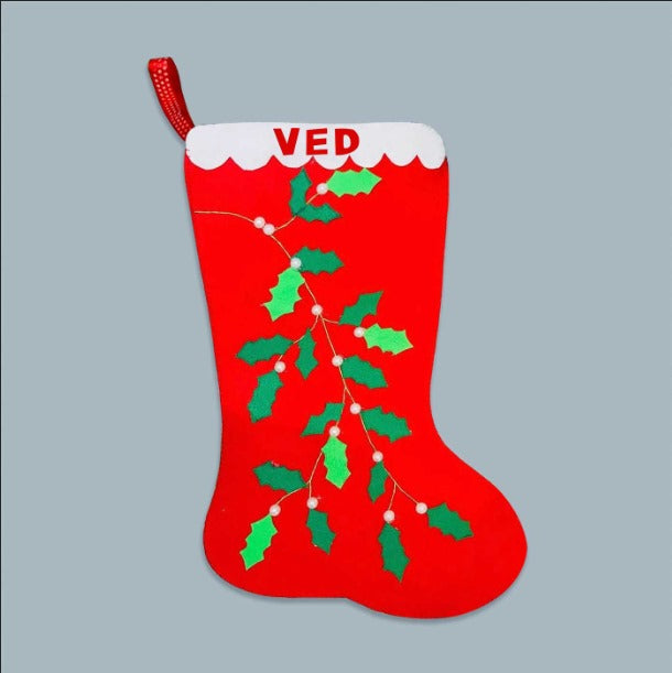 Personalized Tree With Star Felt Stockings For Christmas Wall Decoration