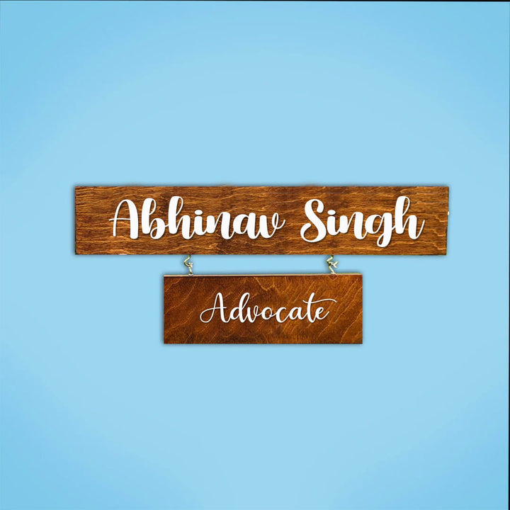 2 Pallet Rectangular Name Plate with 3D Letters For Advocate