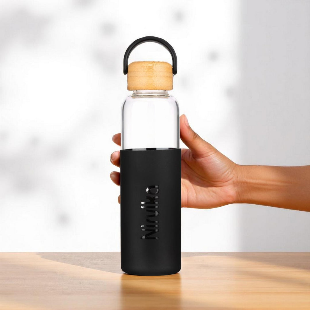 Personalized Silicone Sleeve Borosil Glass Bottle | 575ml