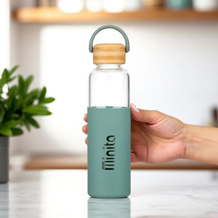 Personalized Silicone Sleeve Borosil Glass Bottle | 575ml