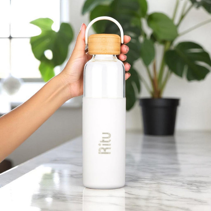 Personalized Silicone Sleeve Borosil Glass Bottle | 575ml
