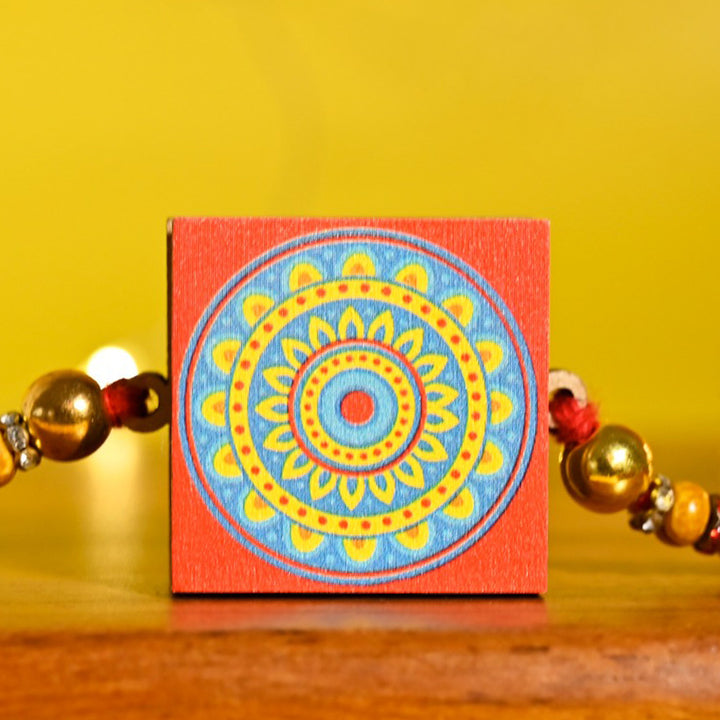 Personalized Handmade Wooden Pop-Up Photo Rakhi With Roli Chawal for Bhaiya