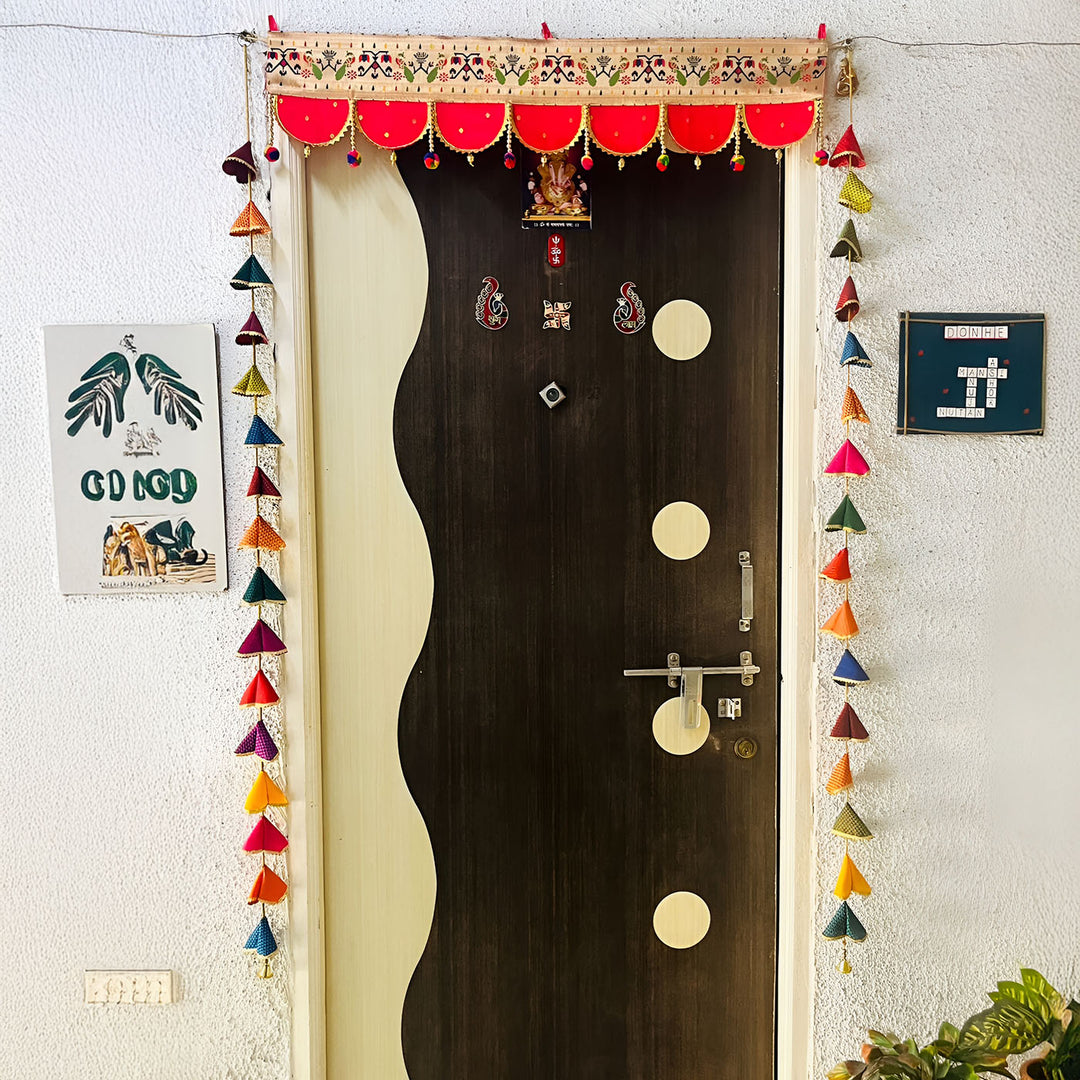 60 Inch | Handmade Multicolor Khun Fabric Hangings | Set Of 2