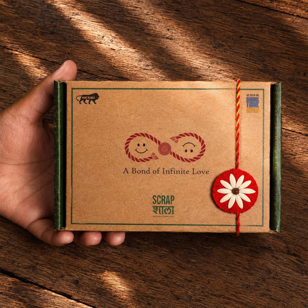 Plantable Beejbandhan Rakhi Box With Roli-Chawal & Eco-Friendly Outer Box For Brother