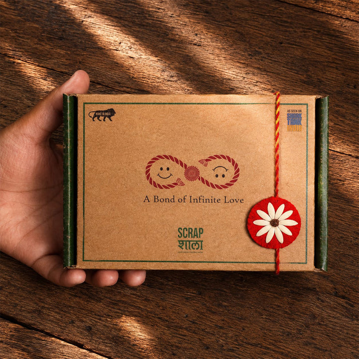 Plantable Beejbandhan Rakhi Box With Roli-Chawal & Eco-Friendly Outer Box For Brother